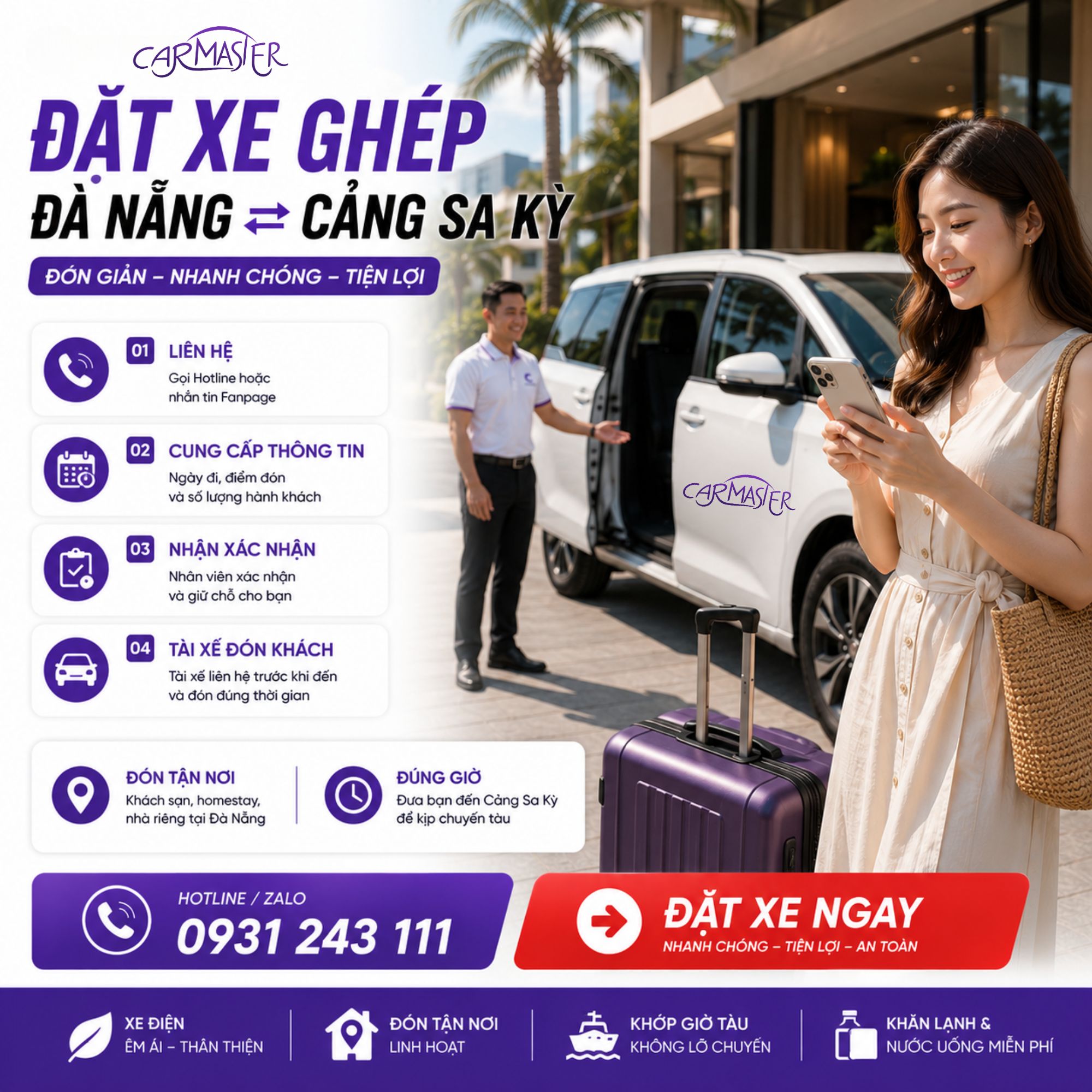 Đặt xe ghép Đà Nẵng Sa Kỳ CAR-MASTER