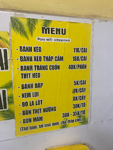 Menu quán nêm lụi bà 9