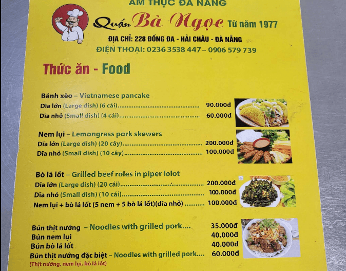 Bánh xèo Nem lụi Bà Ngọc