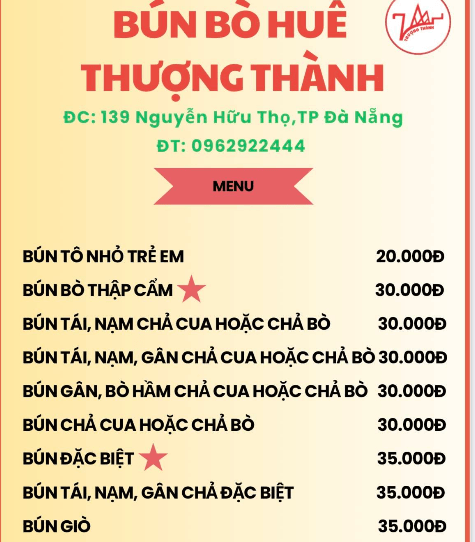 Bún Bò Huế Thượng Thành